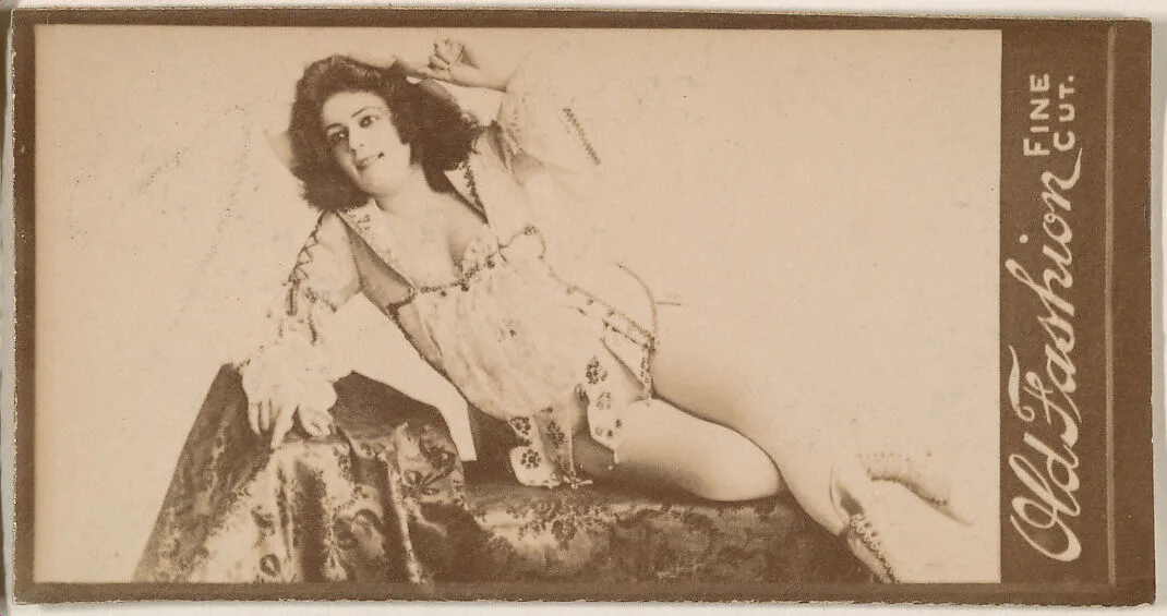 Reclining actress, from the Actresses series (N664) promoting Old Fashion Fine Cut Tobacco — Unknown