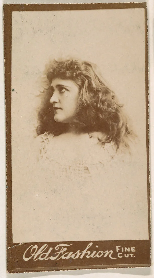 Portrait of actress in profile, from the Actresses series (N664) promoting Old Fashion Fine Cut Tobacco — Unknown