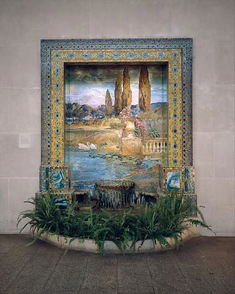 Fountain base for mosaic wall mural — Louis C. Tiffany|Tiffany Studios