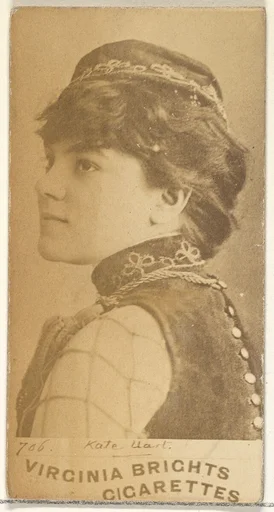 Card 706, Kate Uart, from the Actors and Actresses series (N45, Type 1) for Virginia Brights Cigarettes