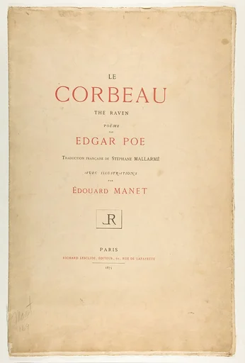 Portfolio cover and text for The Raven by Edgar Allan Poe