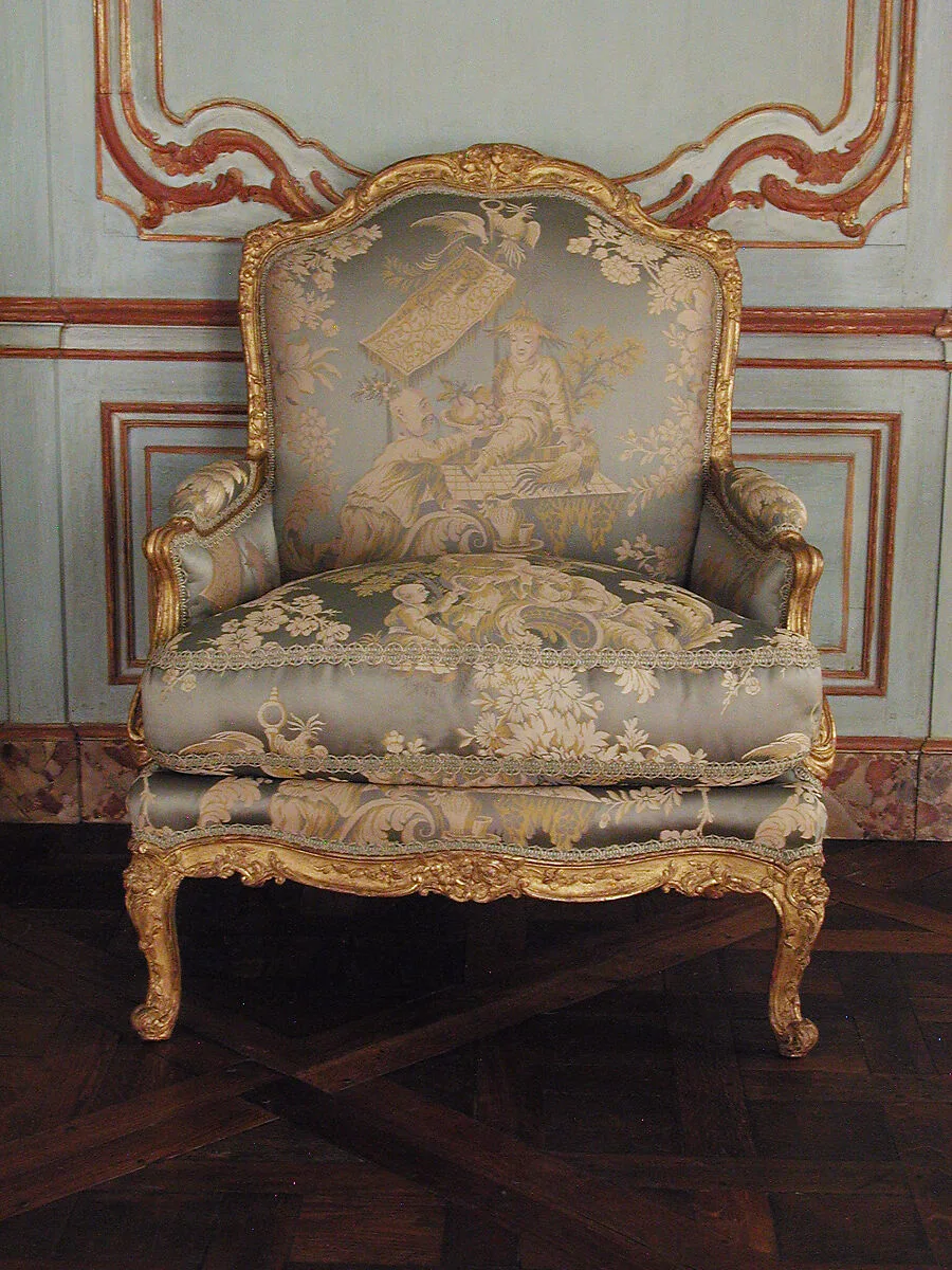 Armchair (bergère) (one of a pair) — Louis I Cresson