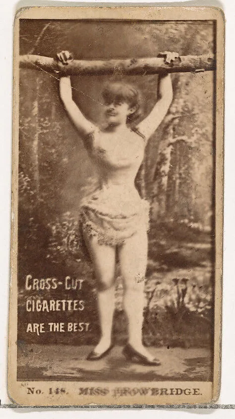 Card Number 148, Miss Trowbridge, from the Actors and Actresses series (N145-2) issued by Duke Sons & Co. to promote Cross Cut Cigarettes — W. Duke, Sons & Co.