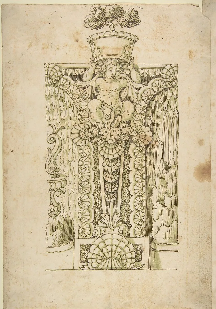 Design for a Wall Fountain — Anonymous, Italian, Lombard, 16th century