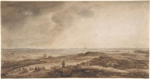 A Panoramic Landscape with a Herdsman and His Flock