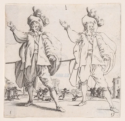 L'Officier Tenant son Épée Horizontale (The Officer Holding his Sword Horizontally), from Varie Figure (Various Figures), plate 13