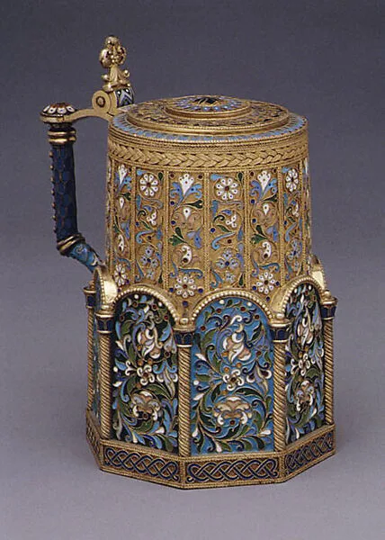 Tankard with hinged lid — Unknown
