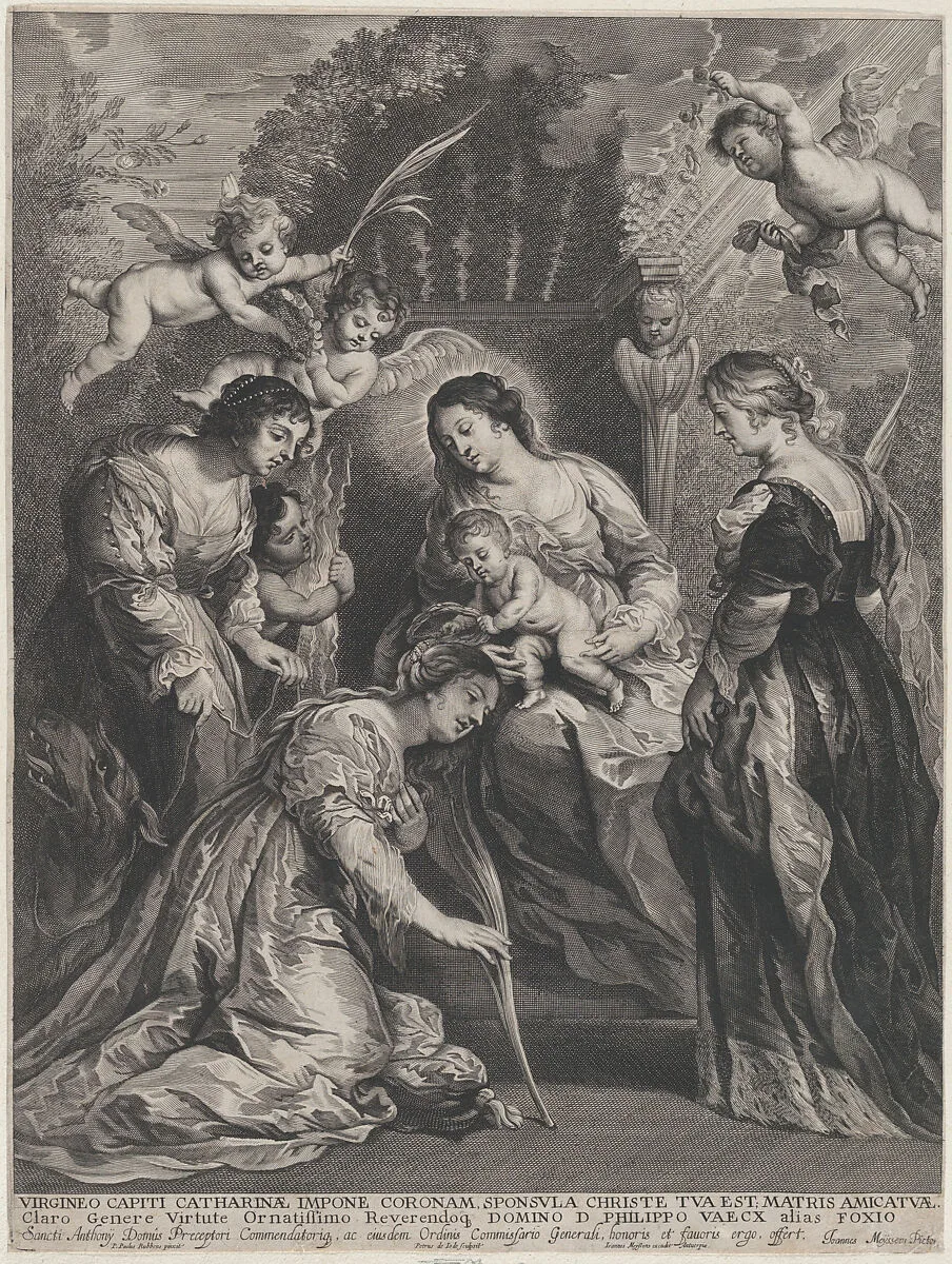 The Coronation of Saint Catherine by the Child — Pieter de Jode I|Peter Paul Rubens|Johannes Meyssens
