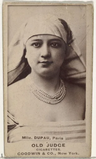 Mlle. Dupau, Paris, from the Actors and Actresses series (N171) for Old Judge Cigarettes
