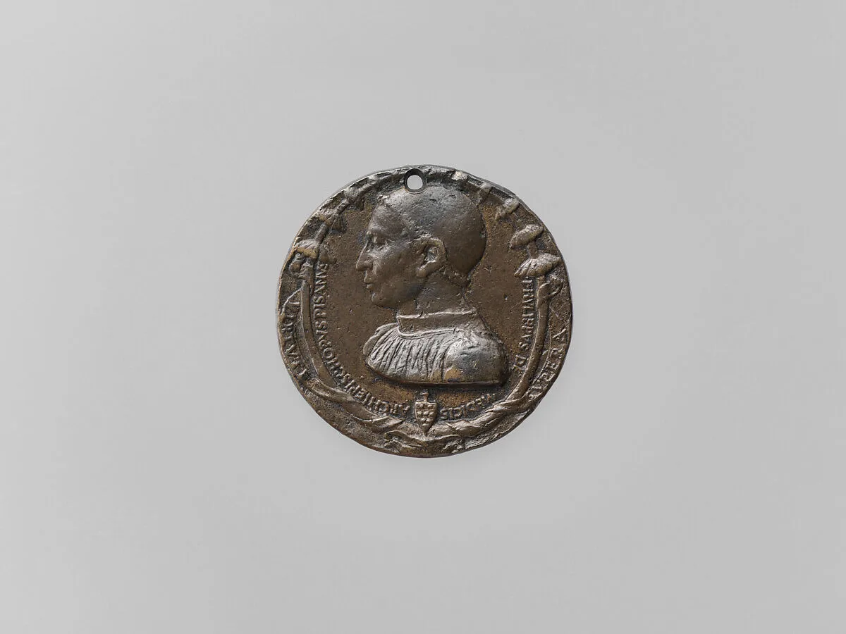 The Resurrection of the Dead and the Last Judgment (reverse); Portrait Medal of Filippo de' Medici, Archbishop of Pisa (obverse) — Bertoldo di Giovanni