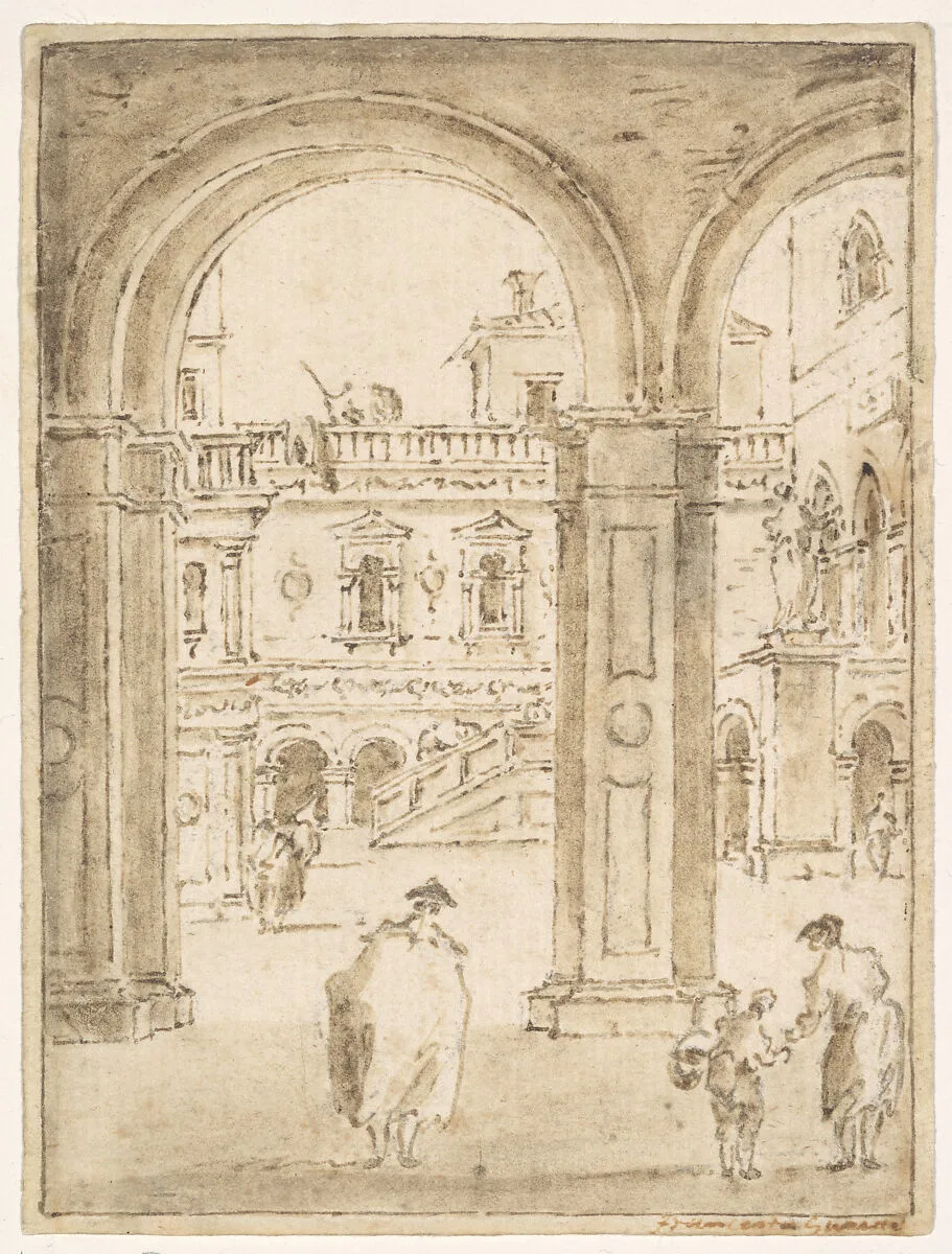 The Courtyard of the Doges' Palace — Giacomo Guardi