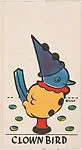 Clown Bird, bakery insert card from the Pinocchio Circus Performers series (D64) — Walt Disney Productions
