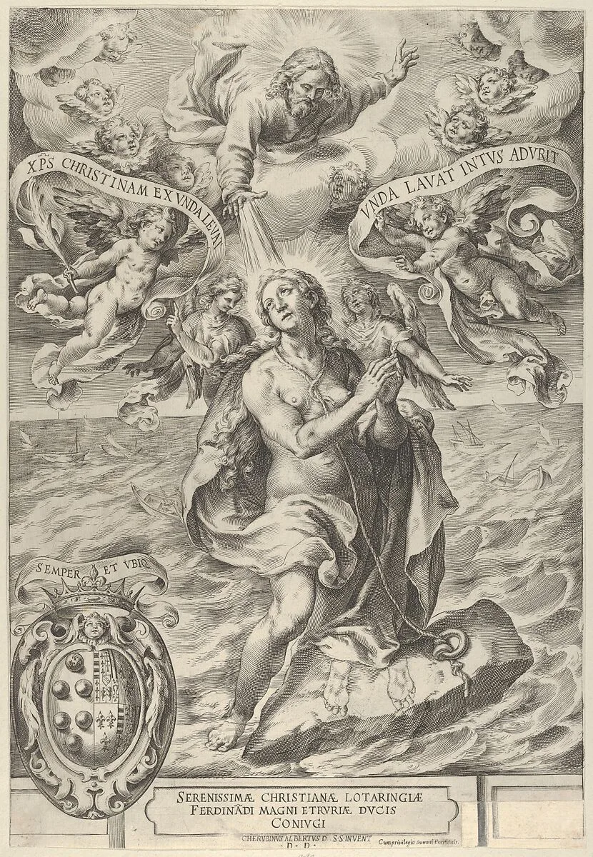 The Martyrdom of Saint Cristina di Bolsena with God the Father above — Cherubino Alberti (Zaccaria Mattia)