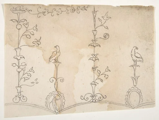 Domus Aurea, unidentified, grotteschi, details (recto) blank (verso)