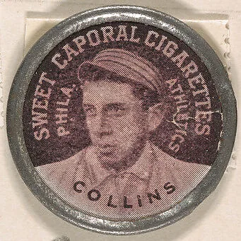 Collins, Philadelphia Athletics (black), from the Domino Discs series (PX7), issued by Kinney Brothers — Kinney Brothers Tobacco Company