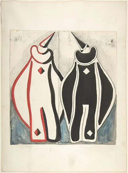 Two clown costumes, red and black — Sergey Sudeykin