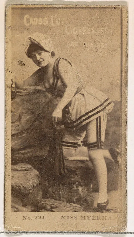 Card Number 224, Miss Myerha, from the Actors and Actresses series (N145-2) issued by Duke Sons & Co. to promote Cross Cut Cigarettes — W. Duke, Sons & Co.