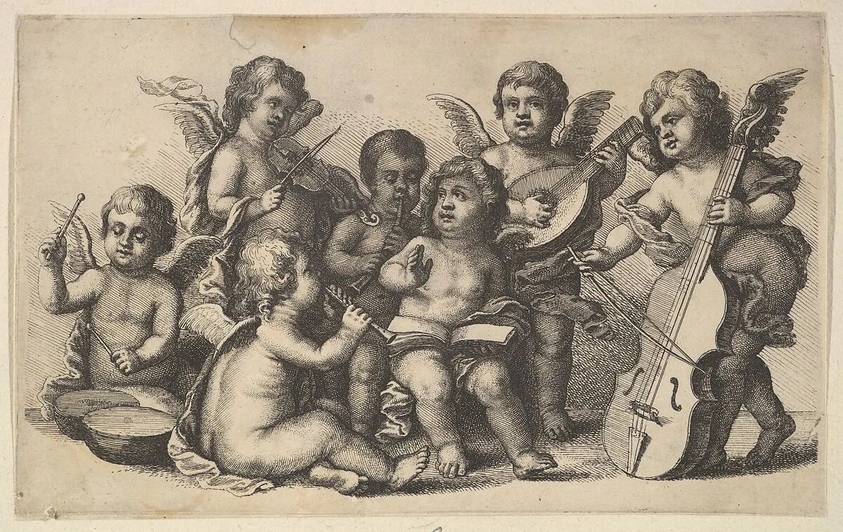 Concert of cherubs on Earth — Wenceslaus Hollar|Pieter van Avont