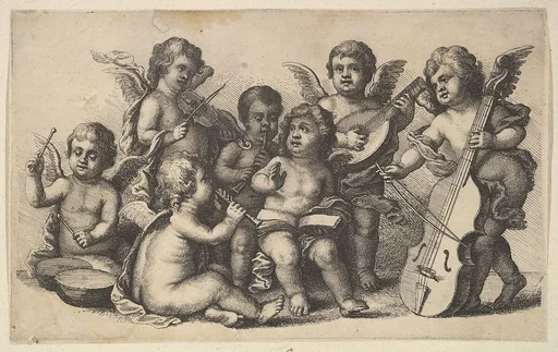 Concert of cherubs on Earth