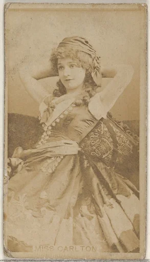 Miss Carlton, from the Actors and Actresses series (N45, Type 8) for Virginia Brights Cigarettes