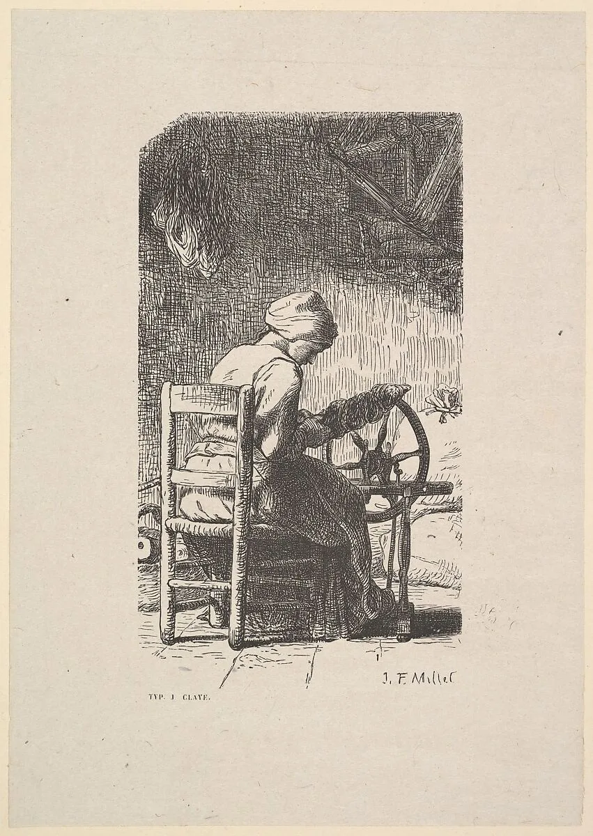 The Spinner — Jean-François Millet|Jacques-Adrien Lavieille