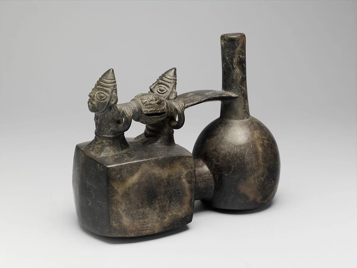 Stirrup Spout Bottle: Litter Scene — Unknown