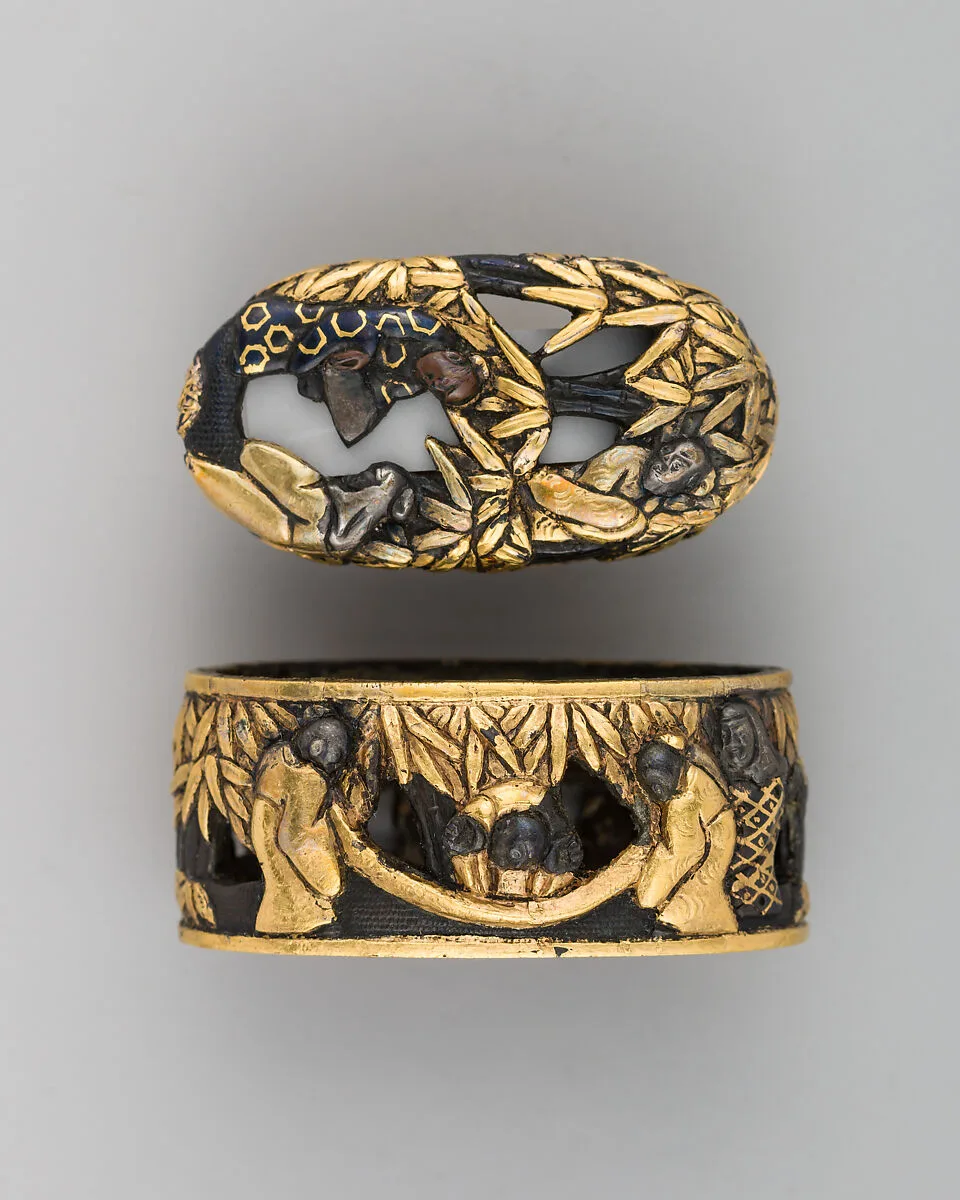 Sword-Hilt Collar and Pommel (Fuchigashira) — Unknown
