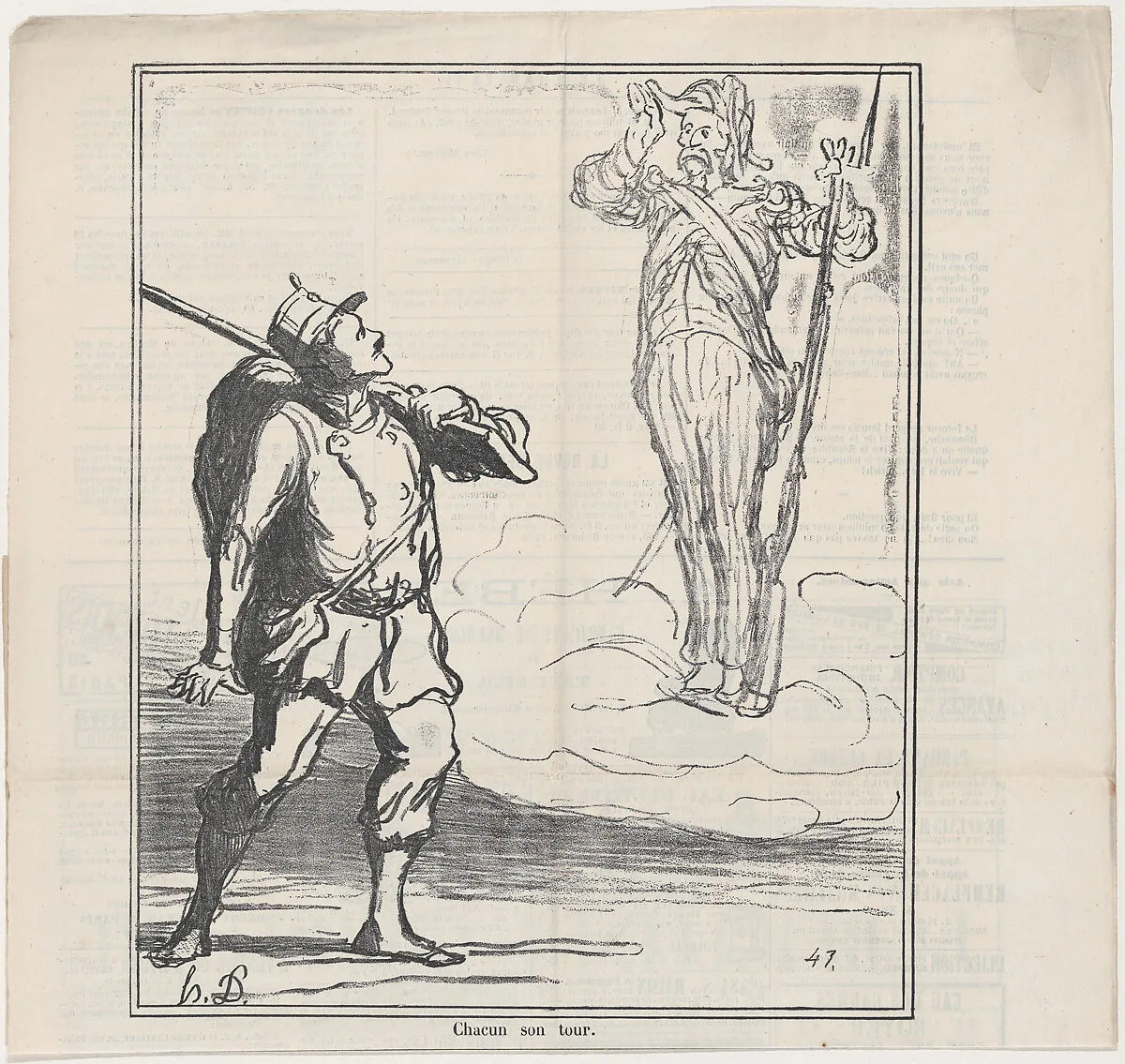 Un Leçon de Botanique, from Croquis Parisiens, published in Le Charivari, August 19, 1852 — Aaron Martinet|Honoré Daumier|Charles Trinocq