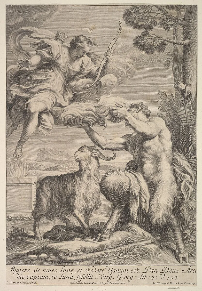 Pan foiled by Diana — Giovanni Girolamo Frezza|Carlo Maratti