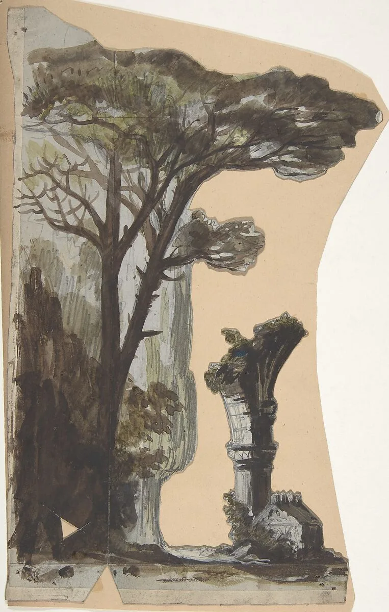 Design for a Stage Set at the Opéra, Paris — Eugène Cicéri