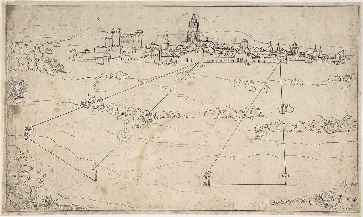 Perspectival Study with a View of a Medieval City — Matthäus Merian the Elder