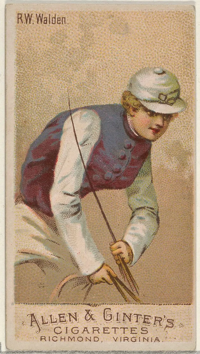 R.W. Walden, from the Racing Colors of the World series (N22a) for Allen & Ginter Cigarettes — Allen & Ginter