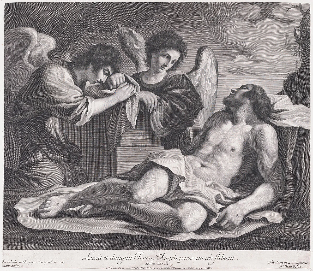 Angels Mourning over the Dead Christ — Guercino (Giovanni Francesco Barbieri)|Theodor van Merlen II|Nicolas Pitau