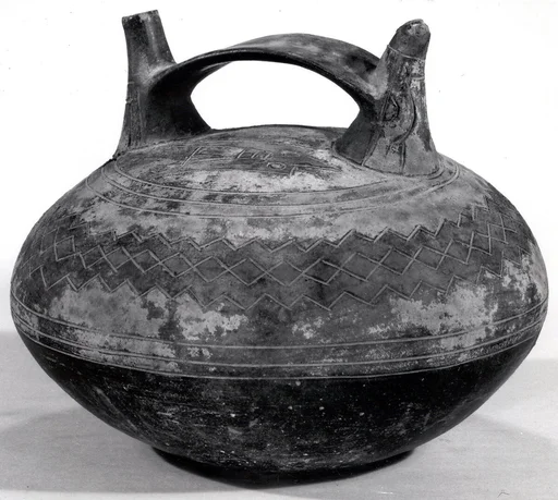 Double Spout and Bridge Bottle with Foxhead