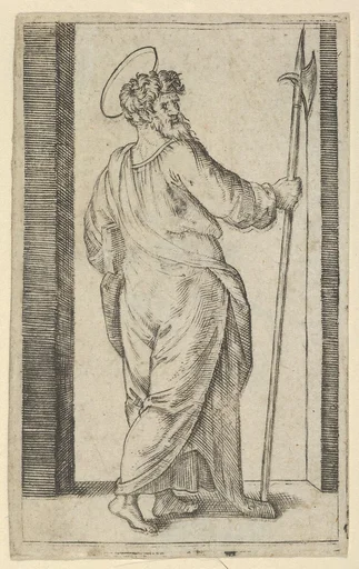 Saint Jude, holding a halberd in his right hand, from "Piccoli Santi" (Small Saints)