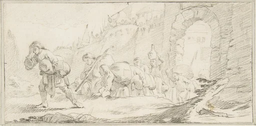 Illustration for a Book: Inhabitants Leaving a Conquered City
