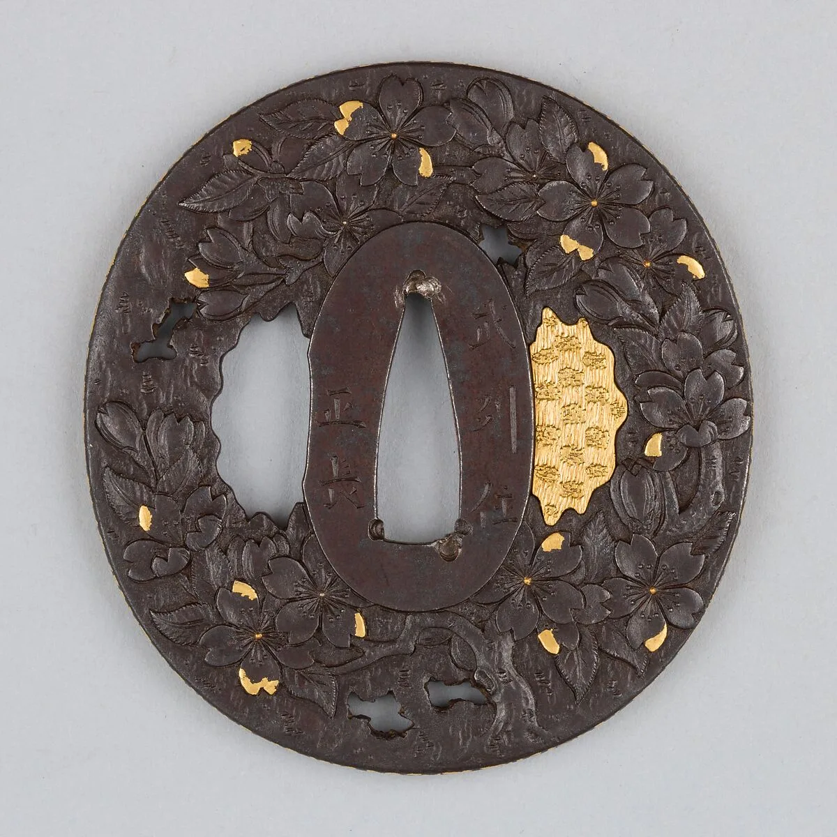 Sword guard (<i>Tsuba</i>) With Cherry Blossom Motif (桜図鐔) — Unknown
