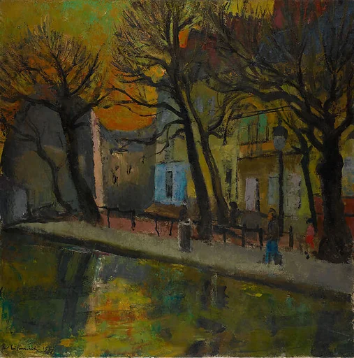 Street along the Canal Saint-Martin, Paris