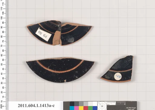 Terracotta fragments of kylikes (drinking cups)