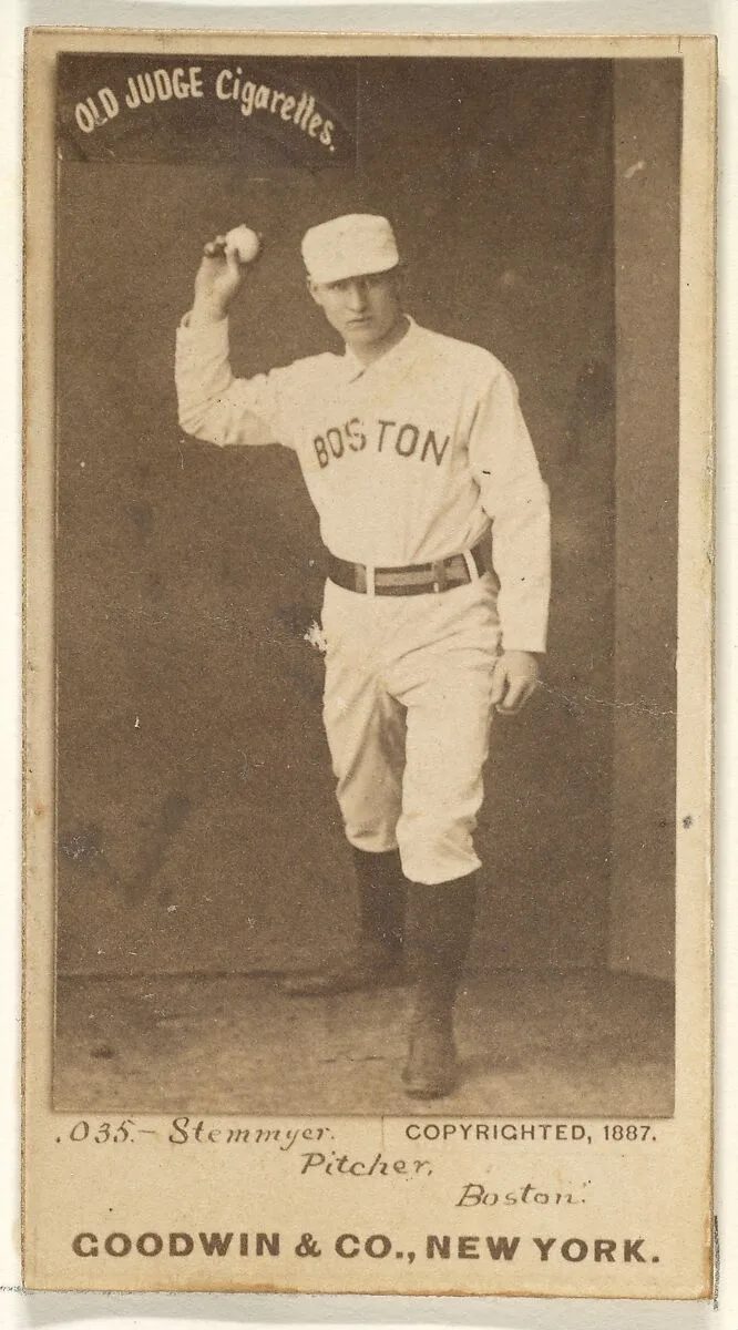 Stemmyer, Pitcher, Boston, from the Old Judge series (N172) for Old Judge Cigarettes — Goodwin & Company