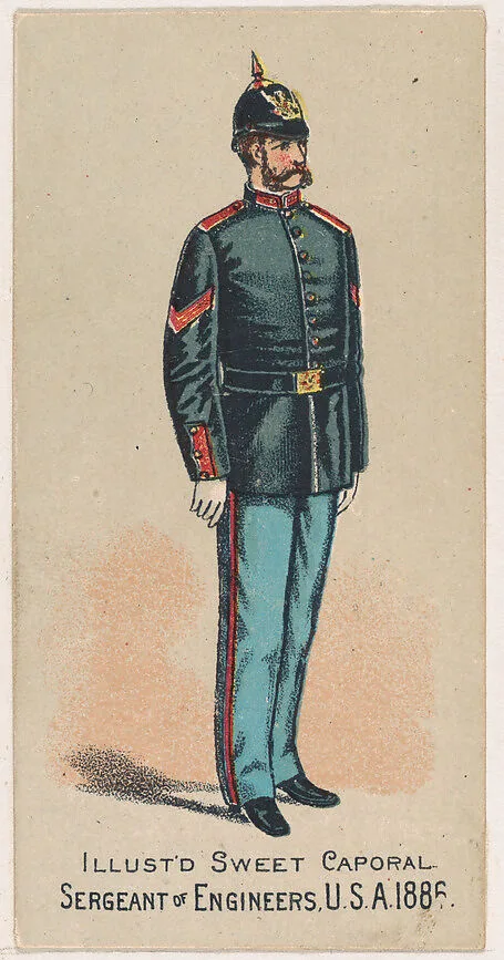 Sergeant of Engineers, United States Army, 1886, from the Military Series (N224) issued by Kinney Tobacco Company to promote Sweet Caporal Cigarettes — Kinney Brothers Tobacco Company