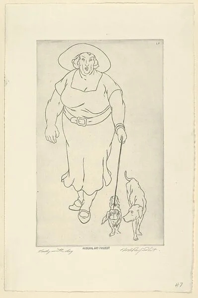 Lady with Dog — LeRoy Walter Flint|WPA