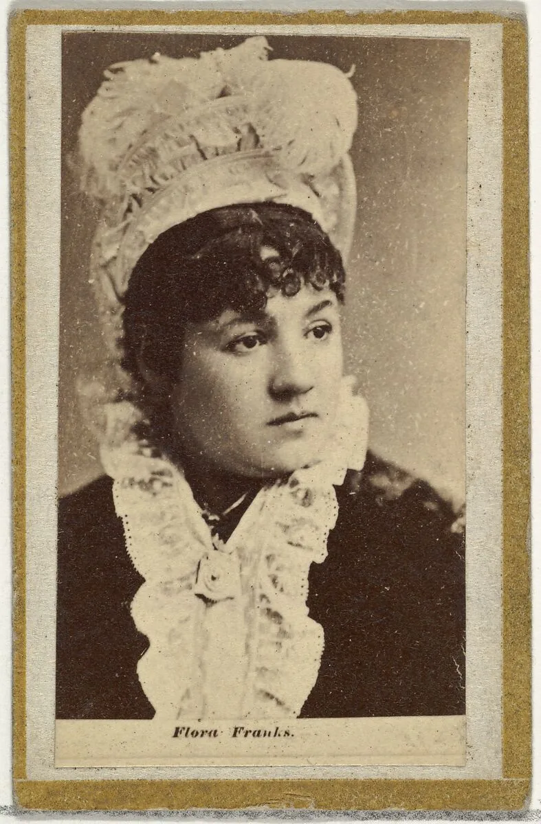 Flora Franks, from the Actresses and Celebrities series (N60, Type 2) promoting Little Beauties Cigarettes for Allen & Ginter brand tobacco products — Allen & Ginter