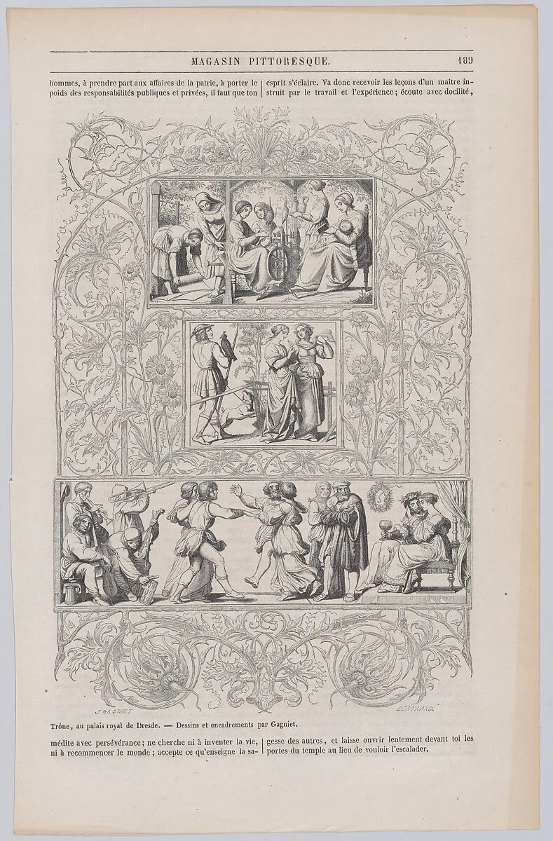 The Human Life by Bendemann, from "Le Magasin Pittoresque" — Eduard Julius Friedrich Bendemann|Jacques Gagné|Anonymous