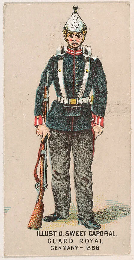 Royal Guard, Germany, 1886, from the Military Series (N224) issued by Kinney Tobacco Company to promote Sweet Caporal Cigarettes — Kinney Brothers Tobacco Company