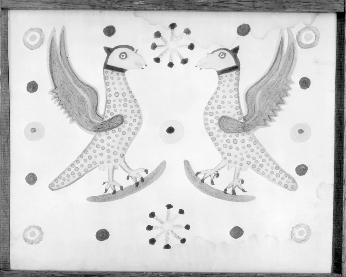 Drawing of Two Confronted Griffons — Unknown