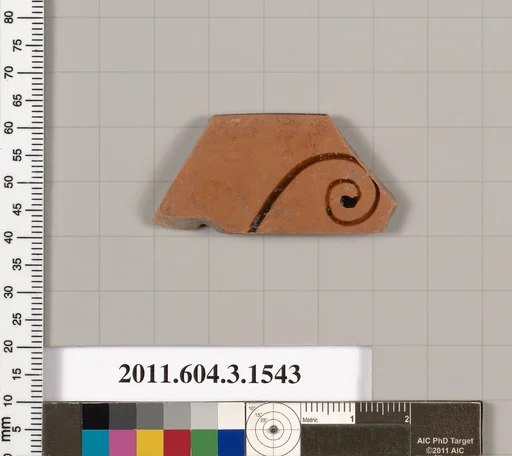Terracotta rim fragment of a kylix (drinking cup)