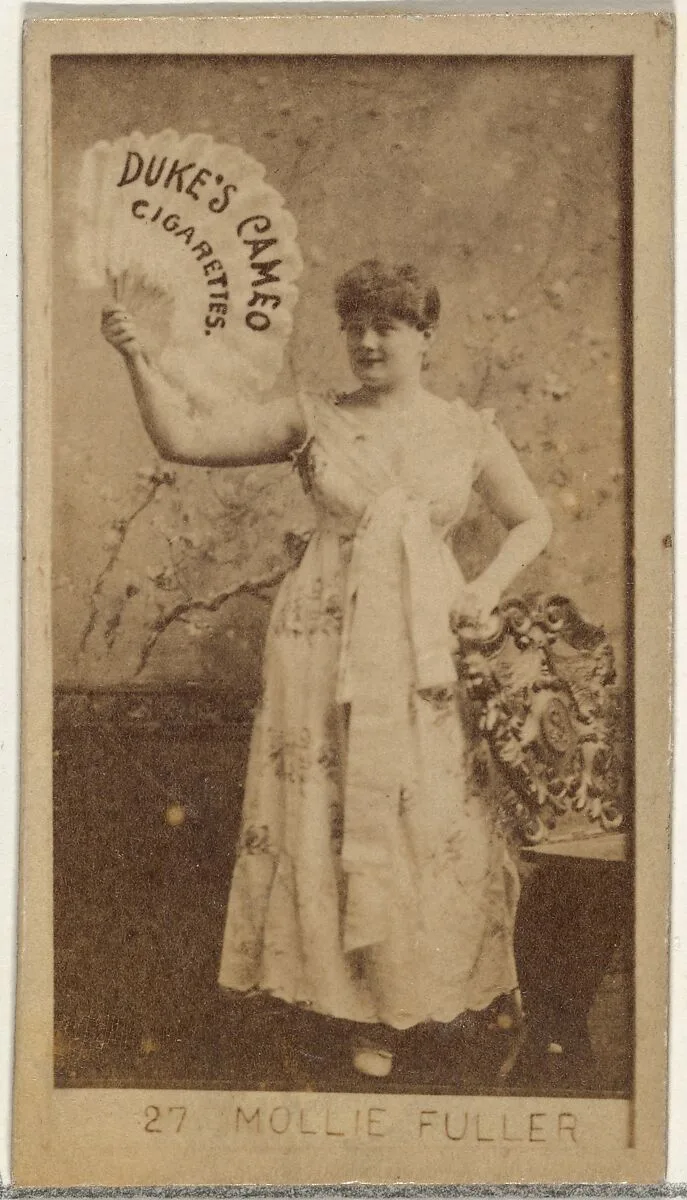 Card Number 27, Mollie Fuller, from the Actors and Actresses series (N145-4) issued by Duke Sons & Co. to promote Cameo Cigarettes — W. Duke, Sons & Co.