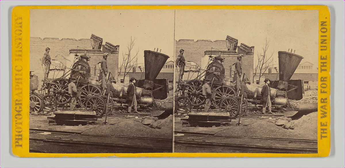 Ruins of a Locomotive in the Petersburgh Railroad Depot, Richmond, Virginia — Unknown|E. & H. T. Anthony