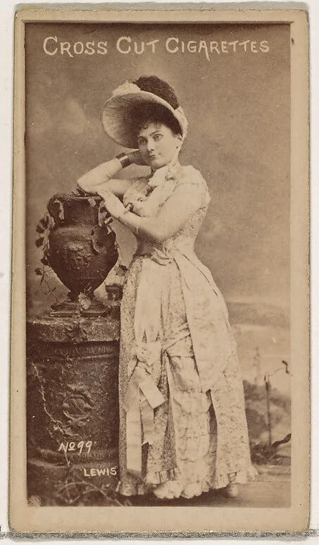 Card Number 99, Lewis, from the Actors and Actresses series (N145-1) issued by Duke Sons & Co. to promote Cross Cut Cigarettes — W. Duke, Sons & Co.